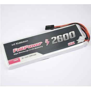 FullPower Batteria RX LiPo 2S 2600mAh 35C V2 spina JR